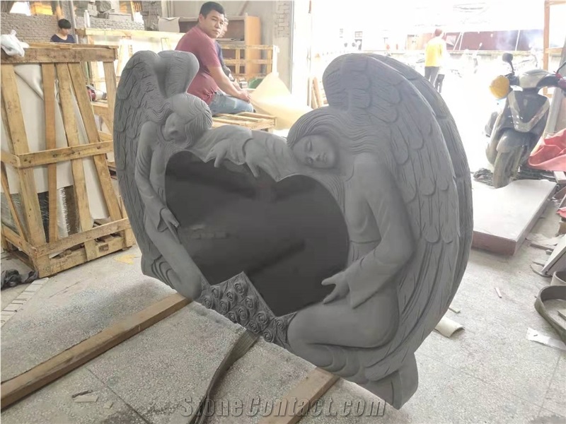 Double Angel Tombstone Western Style Monuments