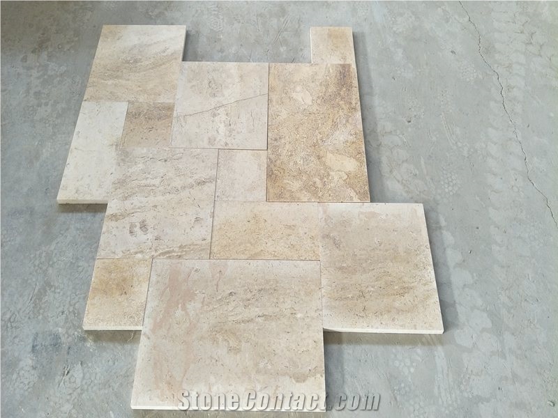 Chinese Beige Travertine French Pattern Pavers