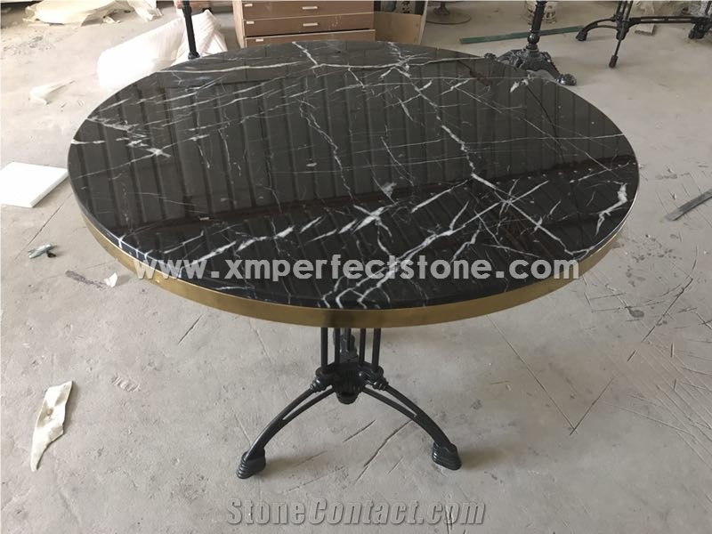 Elegeant Neor Marquina/Carrara Marble Coffee Table