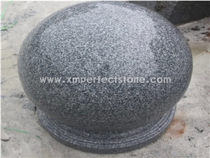 Impala Black Granite Bollards Grey Solid Sphere