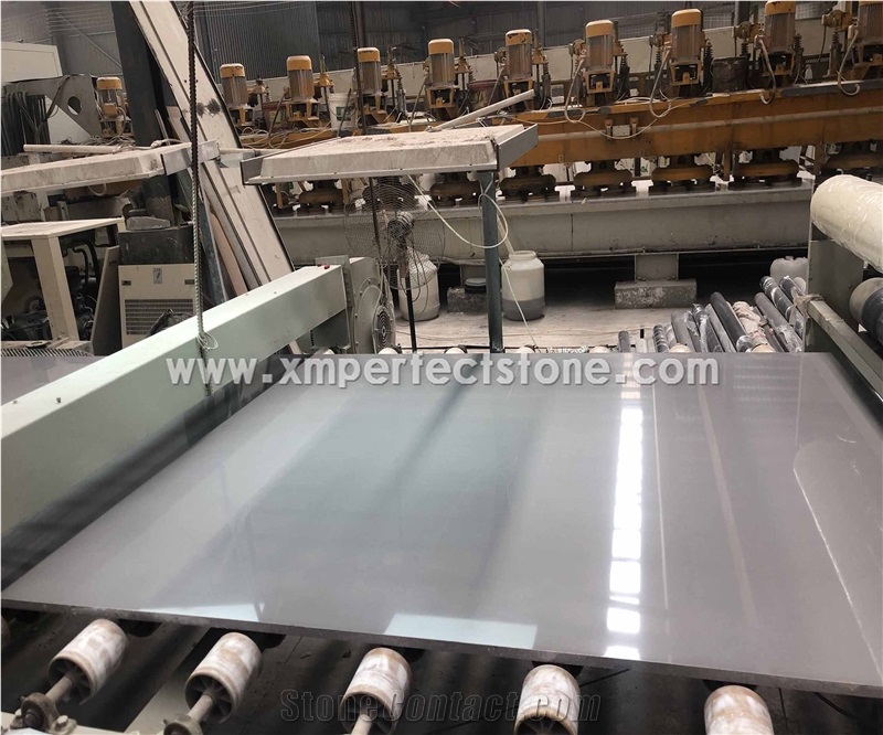 Pure Grey Artificial Marble Slabs for Wall