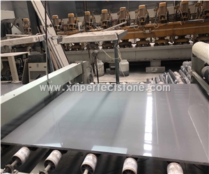 Pure Grey Artificial Marble Slabs for Wall
