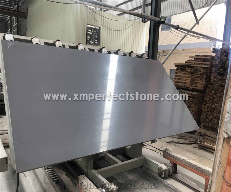 Pure Grey Artificial Marble Slabs for Wall