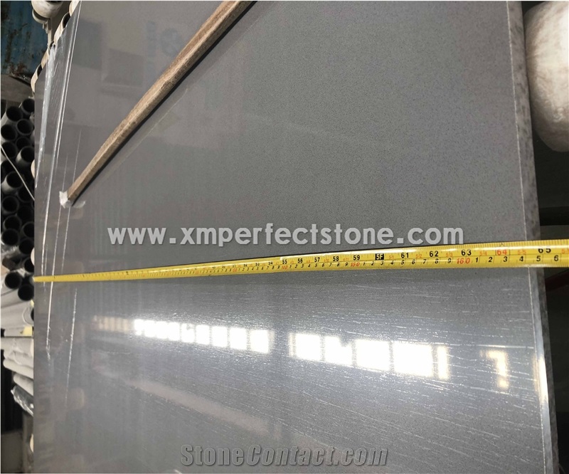 Pure Grey Artificial Marble Slabs for Wall