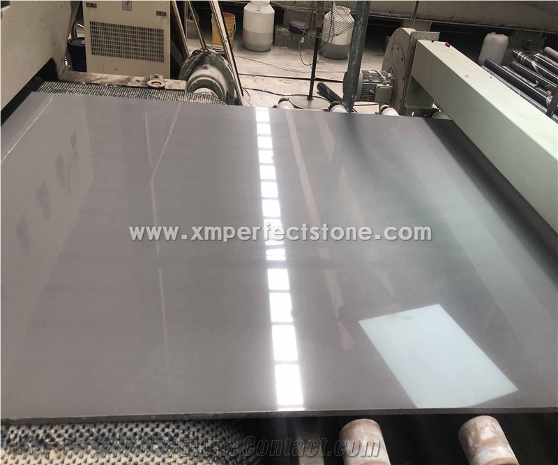 Pure Grey Artificial Marble Slabs for Wall