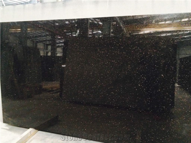 Black Galaxy Granite India Slabs Tiles