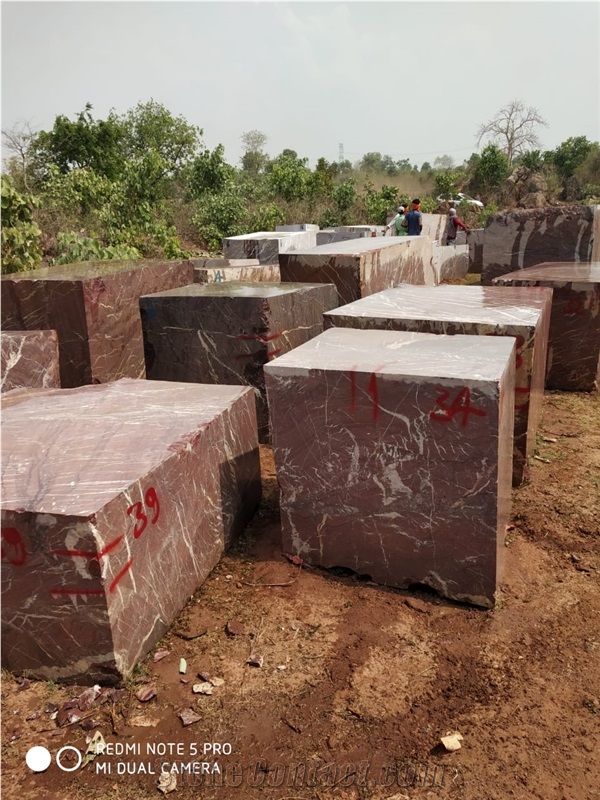 Indo Levanto Red Marble Block, India Red Marble