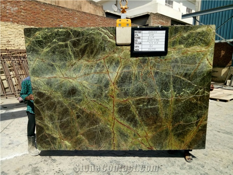 Rain-Forest Green Marble Slabs & Tiles