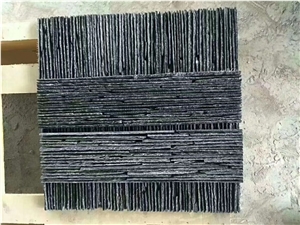 Black Slate Ledge Stone Wall Panels