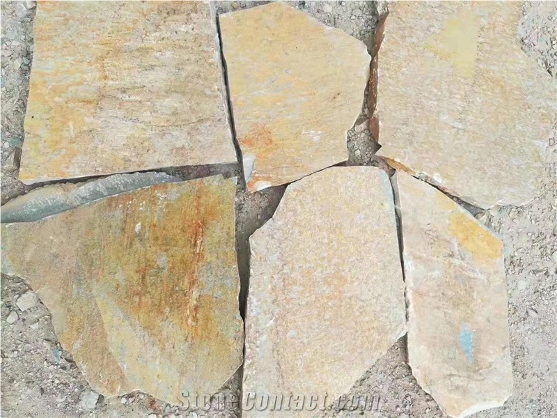Yellow Quartzite Irregular Paving Stone Tiles
