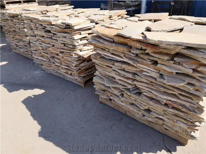 Yellow Quartzite Irregular Paving Stone Tiles
