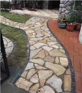 Yellow Quartzite Irregular Paving Stone Tiles