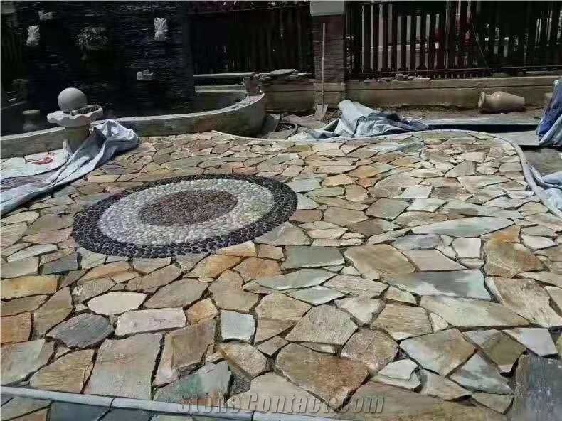 Yellow Quartzite Irregular Paving Stone Tiles