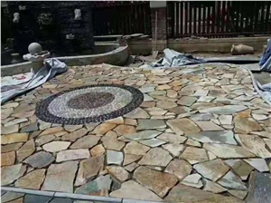 Yellow Quartzite Irregular Paving Stone Tiles