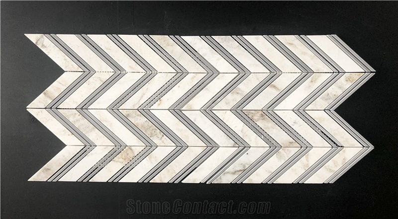 Calacatta Gold Marble Mosaic Pattern Polish Tiles
