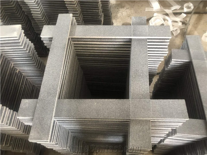 Original G654 Black Granite Honed Stair Riser