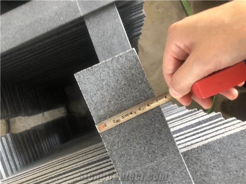 Original G654 Black Granite Honed Stair Riser