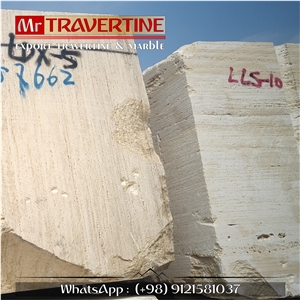 Persian White Travertine Block, Iran White Travertine
