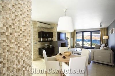 Classic Travertine Split Face Mosaic, Mosaic Tile