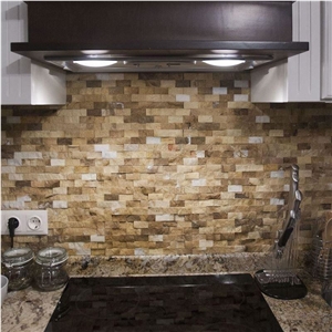 Picasso Marble Split Face Mosaic,   Split Mosaic