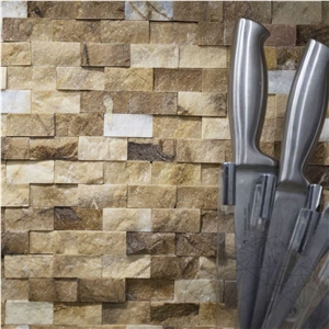 Picasso Marble Split Face Mosaic,   Split Mosaic