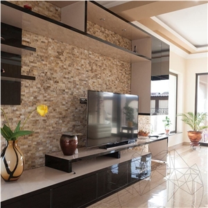 Picasso Marble Split Face Mosaic,   Split Mosaic