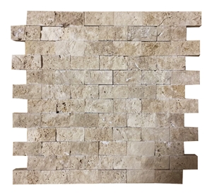 Rustic Travertine Split Face Mosaic, Mosaic Tile
