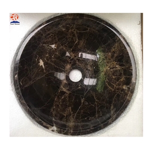 Black Dark Emeprador Honed Marble Bathroom Sinks