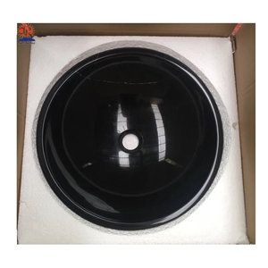 Black Marble Natural Polished Surface Round Sink