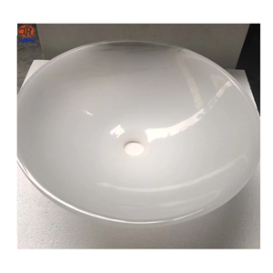 China Han White Jade Marble Round Bathroom Sinks