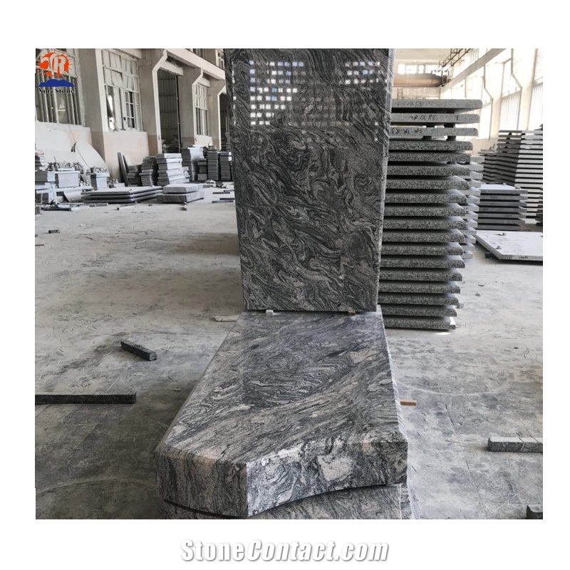 Grey Granite Tombstone , Juaparana Grey Headstone