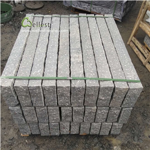 G654 Sesame Black Granite Kerbstone Rough Picked