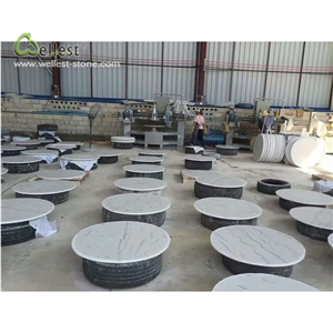 M500 Marble Round Tabletops Guangxi White