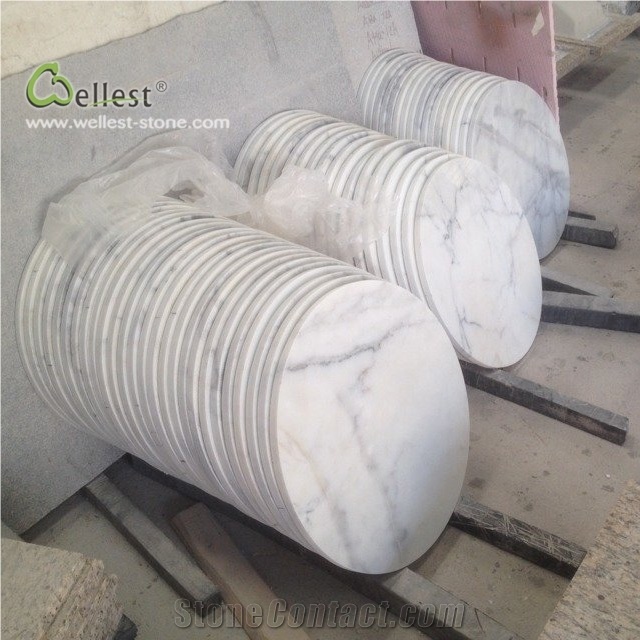 M500 Marble Round Tabletops Guangxi White