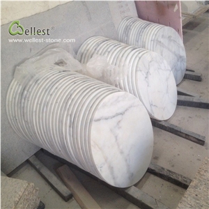 M500 Marble Round Tabletops Guangxi White