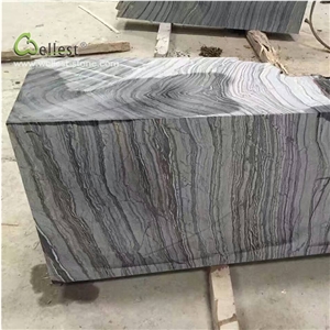M711 Marble Block Kerb Stone Ancient Wood Grain, China Black Marble