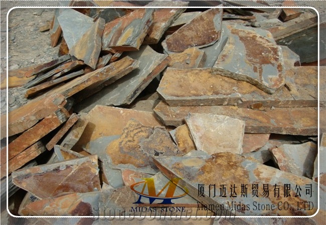 China Rustic Slate Pavers/ Black Slate Tiles