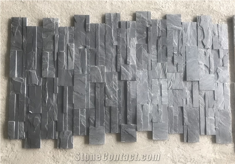 Black Stacked Stone Veneer For Wall Cladding,Culture Stone