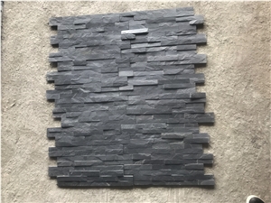 Black Stacked Stone Veneer For Wall Cladding,Culture Stone