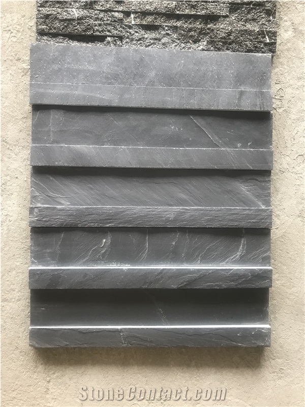 Black Stacked Stone Veneer For Wall Cladding,Culture Stone