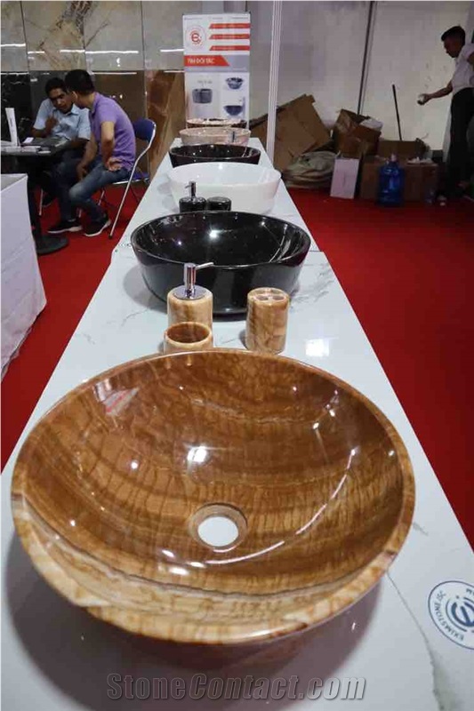 Yellow Marble Basin/Sink from Eximstone Vietnam