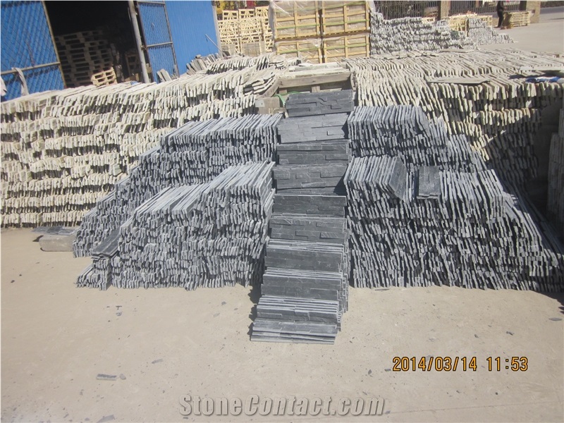 Black Slate Stacked Stone Veneer