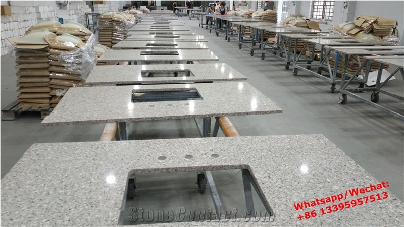 Brown Color Artificial Quartz Stone Vanity Tops