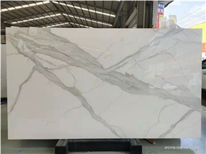 Calacatta White Nano Crystallized Glass Slabs