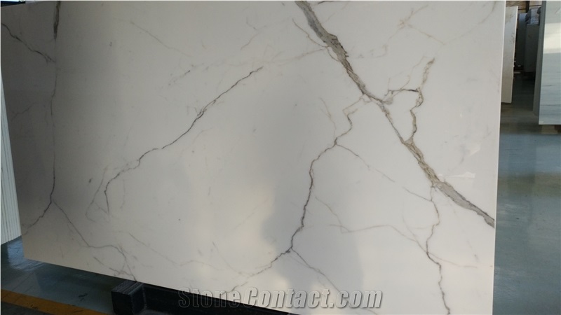 Calacatta White Nano Crystallized Glass Slabs