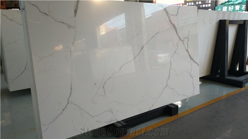 Calacatta White Nano Crystallized Glass Slabs