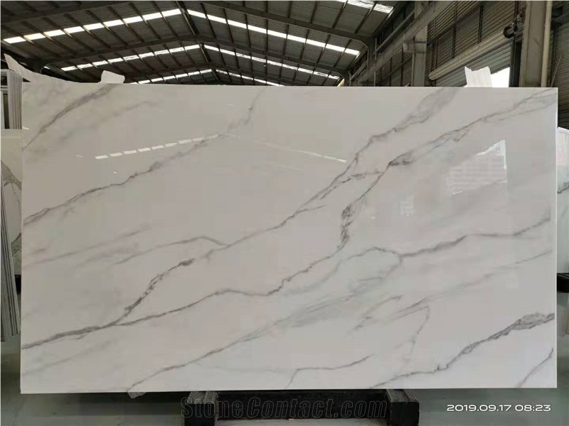 Calacatta White Nano Crystallized Glass Slabs