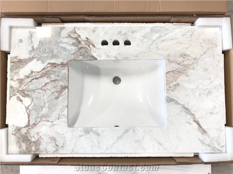 Glorious White Marble Bathroom Countertops