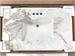 Glorious White Marble Bathroom Countertops