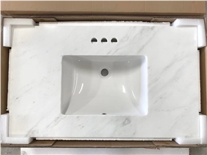 Glorious White Marble Bathroom Countertops